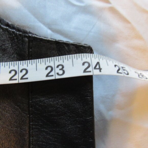 Mens Vintage Silver Bike Black Leather Motorcycle Vest Sz XL - Picture 3 of 5